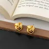 Exquisitos, Lujo Ligero, Gama Alta, Versátiles para el Día a Día, Colección de Aretes Dorados Retorcidos, Modernos, Simples, Aretes de Diseño de Nicho