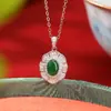 Yuebao Joias Prata Esterlina S925 Jade Vintage Luxo Leve Moda Macarrão de Ovo Girassol Pingente Elegante Versátil Pingente de Prata
