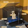 Jaula para Perros Grandes con Inodoro, Jaula para Perros Medianos, Jaula para Perros Mascota Reforzada Engrosada para Golden Retriever Labrador de Interior