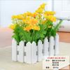 Cerca de Flores Simuladas Set de Plantas Verdes Flor Falsa Orquídea Saltarina Crisantemo Pequeña Flor Verde Rosa Diamante Decoración de Oficina Bonsái