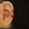[Ice Meng] lindos pendientes de la serie de frutas cereza fresa clip para la oreja pendientes Joker de moda E604