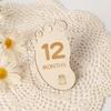 Tarjetas de Hitos de Pie para Recuerdos de Bebé, Accesorios de Fotografía de Madera Grabados con Láser para Navidad