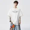 2026 Verão Nova Camiseta Masculina Bordada de Manga Curta Camisa de Manga Meia para Casal Marca Tendência Top Juventude Marca Tendência Top