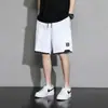 Shorts Masculinos de Algodão Puro, Shorts de Basquete Finos e Largos de Verão, Calças de Cinco Pontos Esportivas Casuais da Moda para Homens de Tamanho Grande