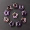 Componente Flor de Cinco Pétalas de Cristal 15mm Furo de 4mm Pingente Flor de Ágata Natural Joias Artesanais Charms para Roupas Fonte Atacadista