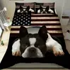 Ropa de cama Amazon transfronteriza de tres piezas impresión digital 3D animal gato perro sábana funda de edredón venta al por mayor de fábrica