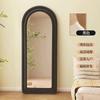 Espelho de arco de camada dupla moderno simples com borda redonda para meninas espelho de chão para quarto espelho de vestir de parede francês arqueado