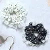 Anel de Cabelo de Renda Floral Preto e Branco Estilo Coreano Novo Estilo Simples Penteado Acessório de Cabeça Feminino Clássico Alta Elasticidade Nicho Corda para Rabo de Cavalo