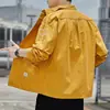 Chamarra tipo camisa de trabajo para hombre para primavera y otoño, duradera, resistente a la suciedad, protección solar, ropa de trabajo, camisa casual texturizada
