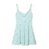 Ropa de mujer de moda transfronteriza con estampado floral marca Z superventas AliExpress popelina europea y americana vestido corto azul claro floral ZA