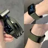Adequado para Homens e Mulheres, Pulseira de Relógio Apple Iwatchs12Ultra9876543 com Fivela Magnética Dobrável Couro