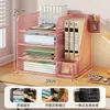 Prateleira de Armazenamento para Classificação de Assuntos Porta-livros de Mesa Estante em Camadas Porta-arquivos de Mesa para Estudante Prateleira de Armazenamento de Livros Uso Doméstico