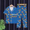 Pijamas de Primavera y Verano para Niños de Comercio Exterior para Niños y Niñas Solapa Manga Corta Pantalones Carto Kappi Barra Ropa para el Hogar Conjunto de Ropa para Niños