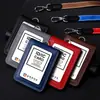 Conjunto de cartões de certificado de couro do fabricante original com trabalho de corrente de contas em estojo de couro trabalho bancário cartão distintivo cordão para pendurar cartão de trabalho
