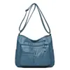 Nova Bolsa Feminina Couro Macio Mãe de Meia-Idade Grande Capacidade Bolsa Transversal Múltiplos Bolsos Prática Textura de Couro Macio Bolsa de Ombro