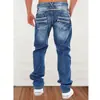 Jeans Casuales Rectos Lavados para Hombre Jeans Casuales Sueltos Vintage para Hombre Denim Lavado Casual