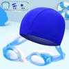 Gafas de natación para niños traje de gorro de natación al por mayor gafas de natación universales simples para niños y niñas gorro de natación con estampado de dibujos animados equipo para aprender a nadar