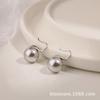 Chen Mo Corea del Sur Nicho Combinan con Todo Pendientes de Perla Gancho para Oreja Pendientes con Diseño de Tacón Alto Pendientes Redondos Simples Pendientes Mujer