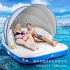 Ilha Flutuante Resistente PVC Inflável Boia Aquática Jangada com 2 Porta-Copos para Adultos Lago Piscina Inflável