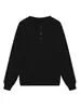 Top de punto cálido suelto para hombre con cuello Henley negro para otoño, capa interior, tacto de alta gama, nuevo estilo 2026