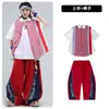 Roupas da Moda Street Dance Infantil Hip-Hop Kids Camisa Xadrez Descolada Conjunto de Roupa para Performance Meninos Roupas de Performance Hip-Hop