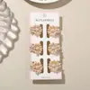 Conjunto de 6 Mini Presilhas de Garra Laterais Peroladas Morandi Transfronteiriças Presilhas de Tubarão para Cabelo Presilhas para Franja Acessórios de Cabelo de Princesa