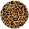 Mm092 Vajilla de Leopardo Estampado Animal de Leopardo Vajilla para Fiesta Festival para 8 Personas Set de 4 Piezas Plato de Papel Vaso de Papel