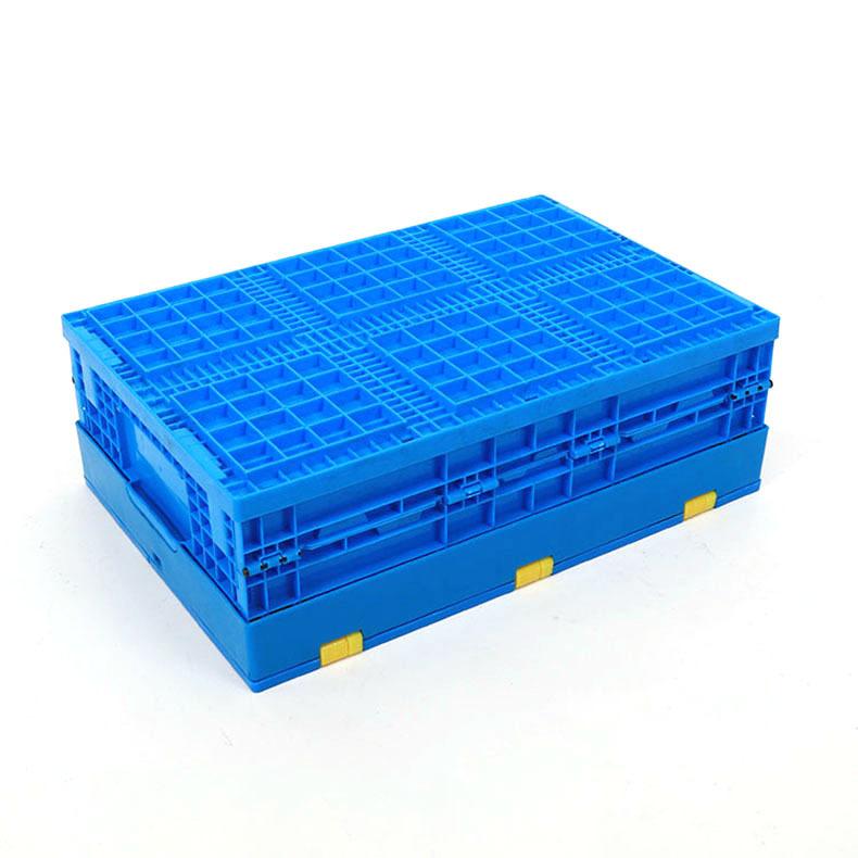 带盖可折叠式塑料周转箱长方形物流工业箱600*40