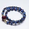 Pulsera de Cristal de Cianita Natural Marea Azul para Mujer, Pulsera Versátil de Granate y Arena Dorada Púrpura al por Mayor