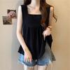 Talla grande Camiseta sin mangas de ala ancha para mujer Verano 2024 Combinación total Adelgazante interior chica gordita Tirantes con volantes Chaleco para llevar exterior