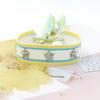 Pulseira de tecido trançado com rebite de estrela de cinco pontas em liga de prata para joias transfronteiriças, pulseira de pulso com franja de estrela de personalidade