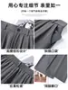 Calça de terno cinza estilo coreano de perna reta para mulheres, novas calças casuais de outono de cintura alta com caimento solto e design de perna larga drapeada