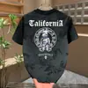 2026 Verano Nuevo Diseño Estampado Casual Americano Deportivo para Hombre Cuello Redondo Manga Corta Camiseta Versátil Parte Superior Manga Corta
