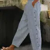 Pantalones cortos de moda europeos y americanos 2024 con estampado de rayas, cierre de botones, cintura elástica, de corte cropped