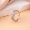 Anillo Europeo y Americano Transfronterizo de Diamante Completo para Mujer, Apertura de Circonita de Gama Alta de Nicho, Anillo Ajustable, No se Desvanece, Venta al por Mayor Versátil