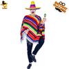 Fantasia de Palco para Adulto Masculino de Halloween Fantasia de Apresentação Fantasia de Cosplay Capa Mexicana de Mascarado