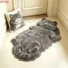 Alfombra de felpa temática de gato realista TEMU transfronteriza, imitación cachemir, alfombra gruesa para mesita de noche en el dormitorio, tapete absorbente para el baño
