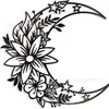 Decoración de pared de hierro hueco con forma de luna y flor popular para sala de estar, manualidades