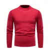 Comercio Exterior Nuevo Suéter para Hombre Otoño e Invierno con forro polar Cuello Medio Alto Suéter Tejido Mediana Edad y Joven Jersey Camiseta Base Suéter