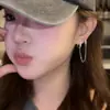 Pendientes de Aleación de Cobre, de Alta Gama para Doble Perforación, Pendientes Completos de Diamante, Pendientes de Una Sola Pieza, Elegantes Pendientes de Borla para Mujer
