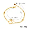 Pulseira Versátil de Liga de Cobre para o Dia a Dia com Design Moderno, Camada Dupla, Trevo de Quatro Folhas, Pulseira de Linha Dupla, Joia para Mulheres, Direto do Fabricante