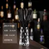 Tubo Negro Ecológico para Beber Popote Taza de Cóctel para el Hogar Barra Especial Popote Negro Curvado Popote Artístico Popote Corto