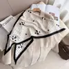 Lenço Triangular Elegante Estilo Coreano com Bolinhas para Mulheres, Fino Versátil Decorativo Pequeno de Seda para Primavera e Outono, Cinto de Dupla Utilização de Alta Qualidade e Cortina de Traseira