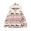Abrigo de Algodón con Capucha de Borrego Estilo Étnico de Moda para Hombres y Mujeres, Chaqueta Gruesa de Invierno Estilo Retro Americano Águila de Montaña