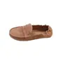Novos Sapatos Casuais Slip-On de Outono Feitos de Couro Genuíno com Saltos Grossos e Design Pregueado para Mulheres
