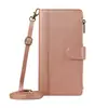 Capa de Couro para Celular Opporeno14 Crossbody com Múltiplos Zíperes e Textura Reno13A/12F