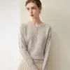 26 Novedades Otoño/Invierno Tejidos de Punto de Terciopelo Amigable con la Piel Hilo de Flor Top de Cuello Redondo Semiabierto Capa Base para Mujer Delgado Cuello Redondo Moda