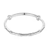 Pulseira de Prata Pura 999.9 para Mulheres, Pulseira Lisa com Design de Bambu, Design Exclusivo, Simbolizando Crescimento Constante, Presente de Pulseira de Prata para Namorada