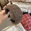 Diadema Ancha de Lana Tejida Estilo Coreano Pinza para el Cabello Otoño Invierno Nuevo Simple Lunares Ropa Exterior Diadema para Lavarse la Cara Presionar el Cabello para Mujeres
