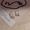 Pendientes de plata S925 con forma de lazo Dongdaemun coreano, elegantes pendientes de circonita de estilo cibernético para mujer, con diseño de viento frío.